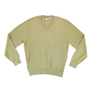 NWT Alister Mackenzie‎ V Neck Sweater M Men Mustard 100% Merino Wool